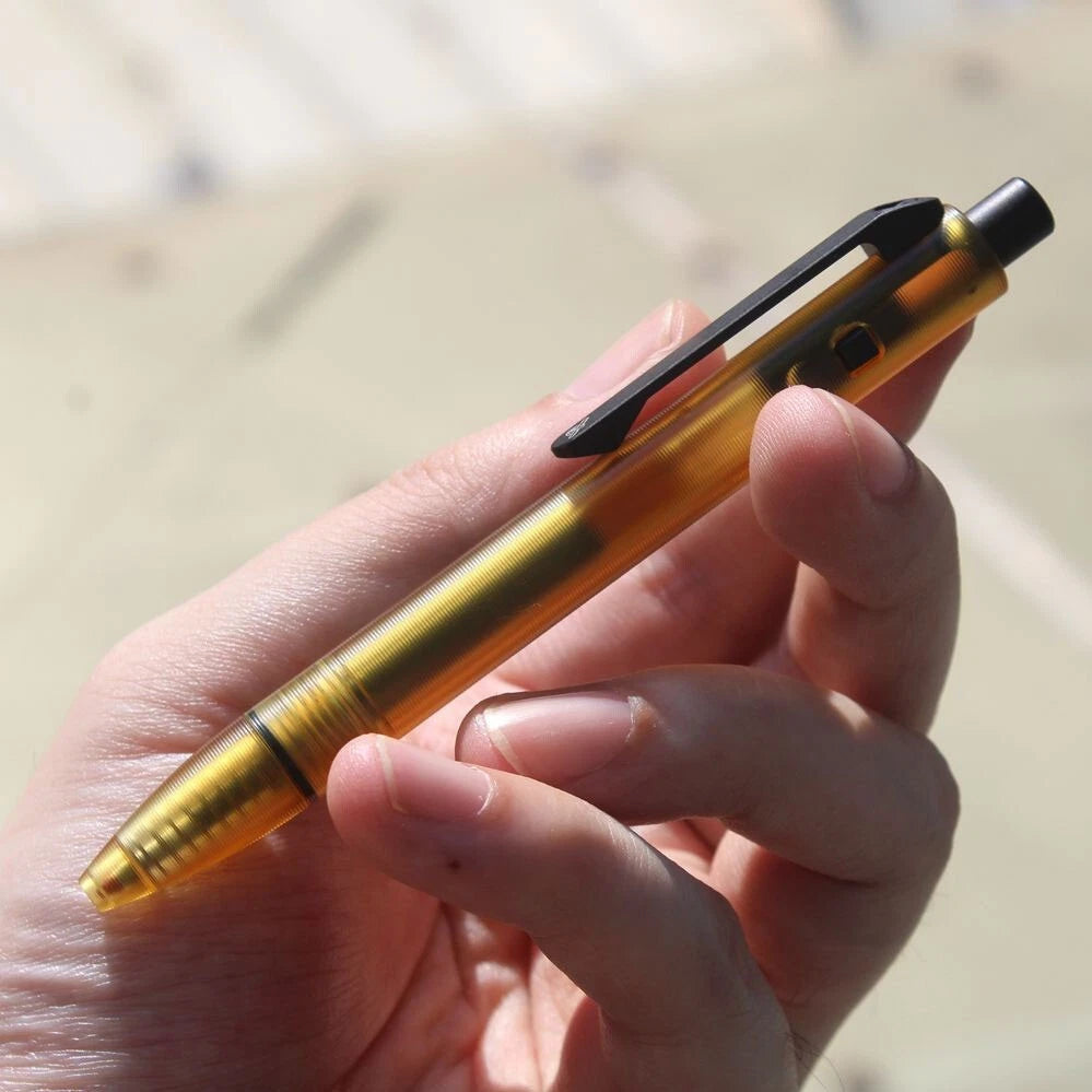 EDC PEI Titanium Alloy Pocket Ballpoint Pen Signature Writing Student Office Pen 07FC0E-D4 - KOEEK