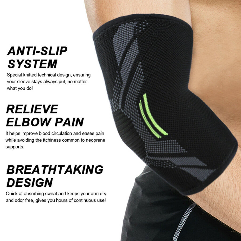 new Elbow Brace Support Compression Sleeve Tennis Golfer Arthritis Pain Gym Easy Fit koeek - KOEEK