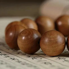 20mm Sandalwood Handcarved Prayer Beads Rosary Buddhist Bracelet Bangle Amulet 07FC0E-D4 - KOEEK