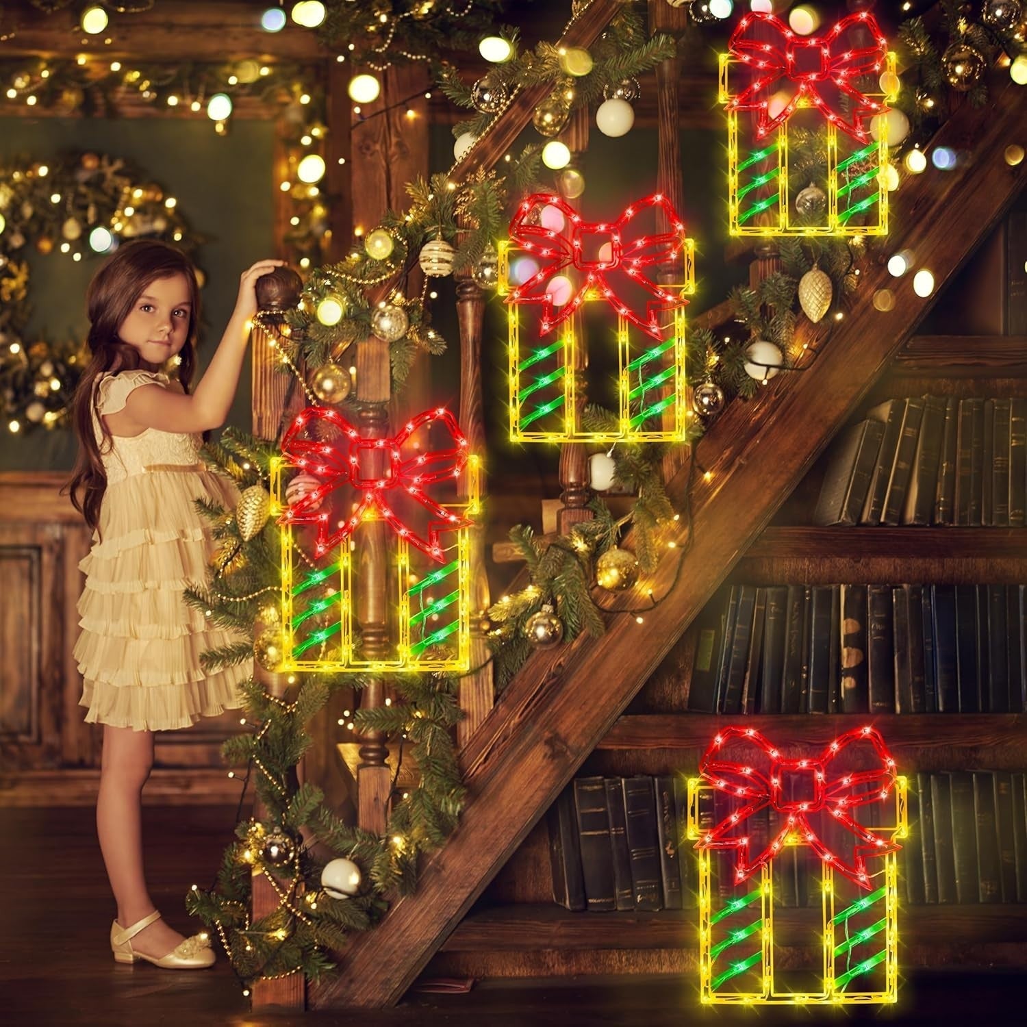 16" Christmas Window Silhouette Lights Decorations 4 Pack Christmas Lighted 07FC0E-D4 - KOEEK