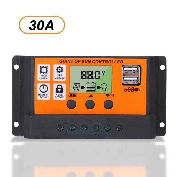 ny 12/24V 80/100A MPPT Solar Charge Controller Panel Batteri LCD-regulator Dual USB