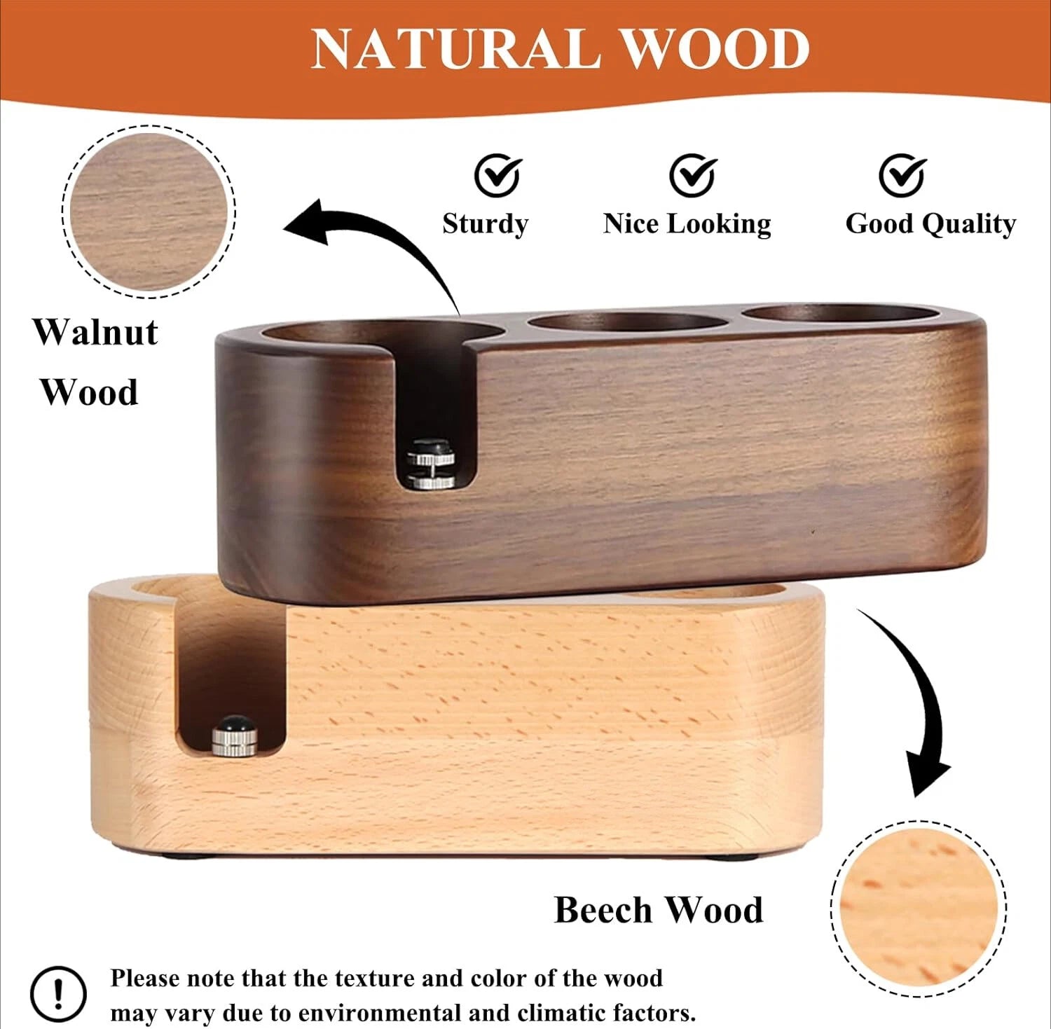 Espresso Tamping Station, 3-in-1 Tamping Station, Wooden Espresso Tamping Stand 07FC0E-D4 - KOEEK