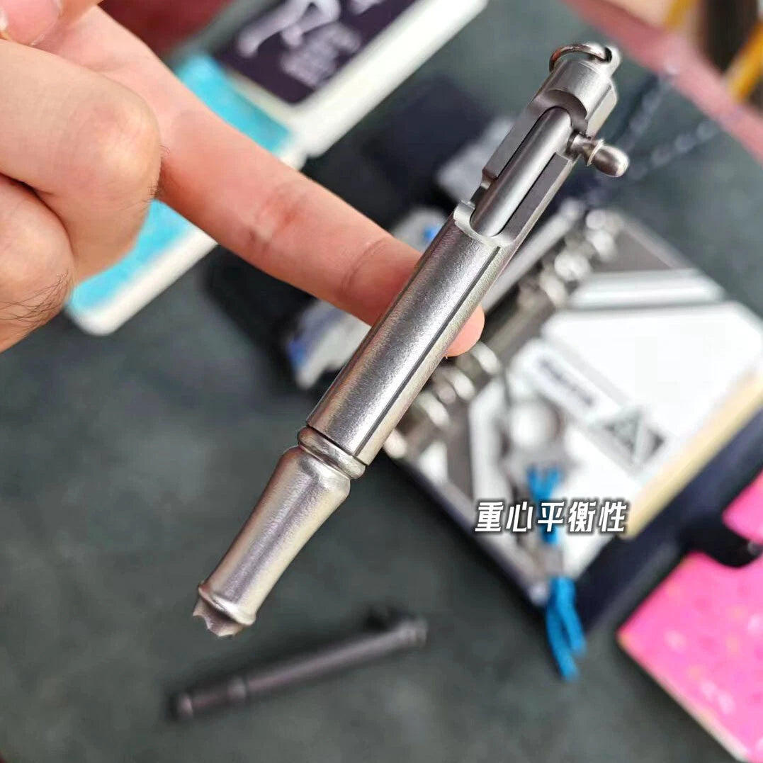Titanium Alloy Ballpoint Pen Office Working Signature Pen Outdoor EDC Key chain 07FC0E-D4 - KOEEK