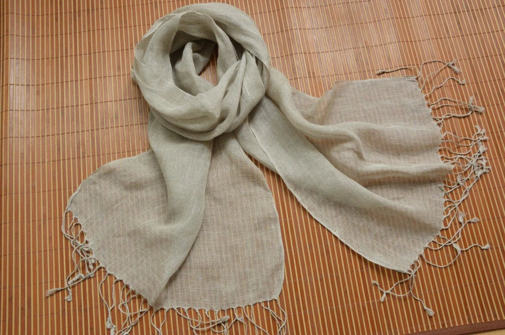 Mens  Flax Linen Natural Soft Scarf Breathable Banadana Neckerchief Shawl 07FC0E-D4 - KOEEK