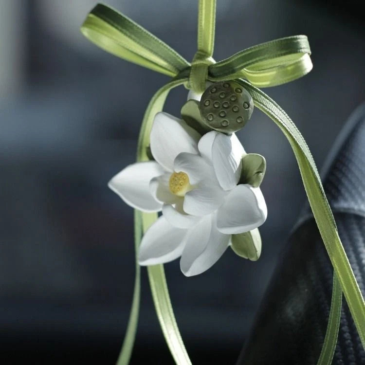 Zen Lotus Car Hanging Ornament Chinese Style Peace Guardian  Gift 07FC0E-D4 - KOEEK
