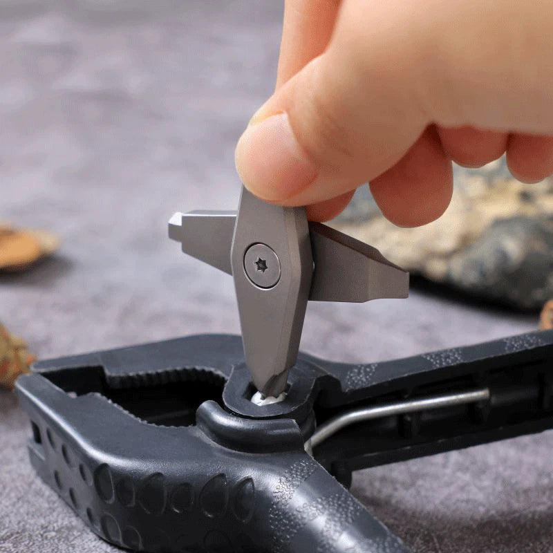 Mini Titanium Alloy Rotate Multi Tools Pry Bar Crowbar Portable EDC Keychain 07FC0E-D4 - KOEEK