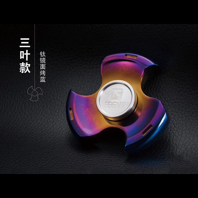 FEGVE Tri Fidget Hand Spinner Triangle Titanium Alloy Finger focus Toy EDC 07FC0E-D4 - KOEEK