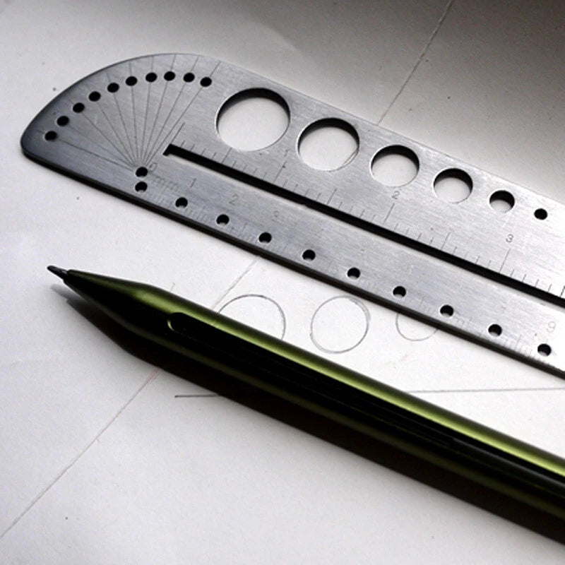 EDC Titanium Alloy Ruler Stainless Steel Portable Outdoor Compasses Tools 07FC0E-D4 - KOEEK