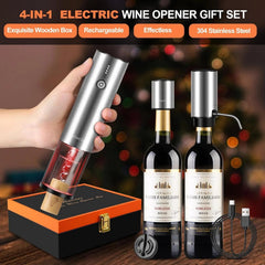 Electric Wine Corkscrew Set Rechargeable 2-in-1 Auto Wine Decanter 07FC0E-D4 - KOEEK