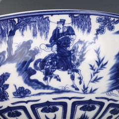 Blue White Figure Guiguzi Downhill Bowl Antique Ornaments Porcelain Collection 07FC0E-D4 - KOEEK