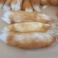 1PC Real Large Crystal Fox Tail Fur Keychain Tassel Bag Tag Charm Bag Pendant 07FC0E-D4 - KOEEK