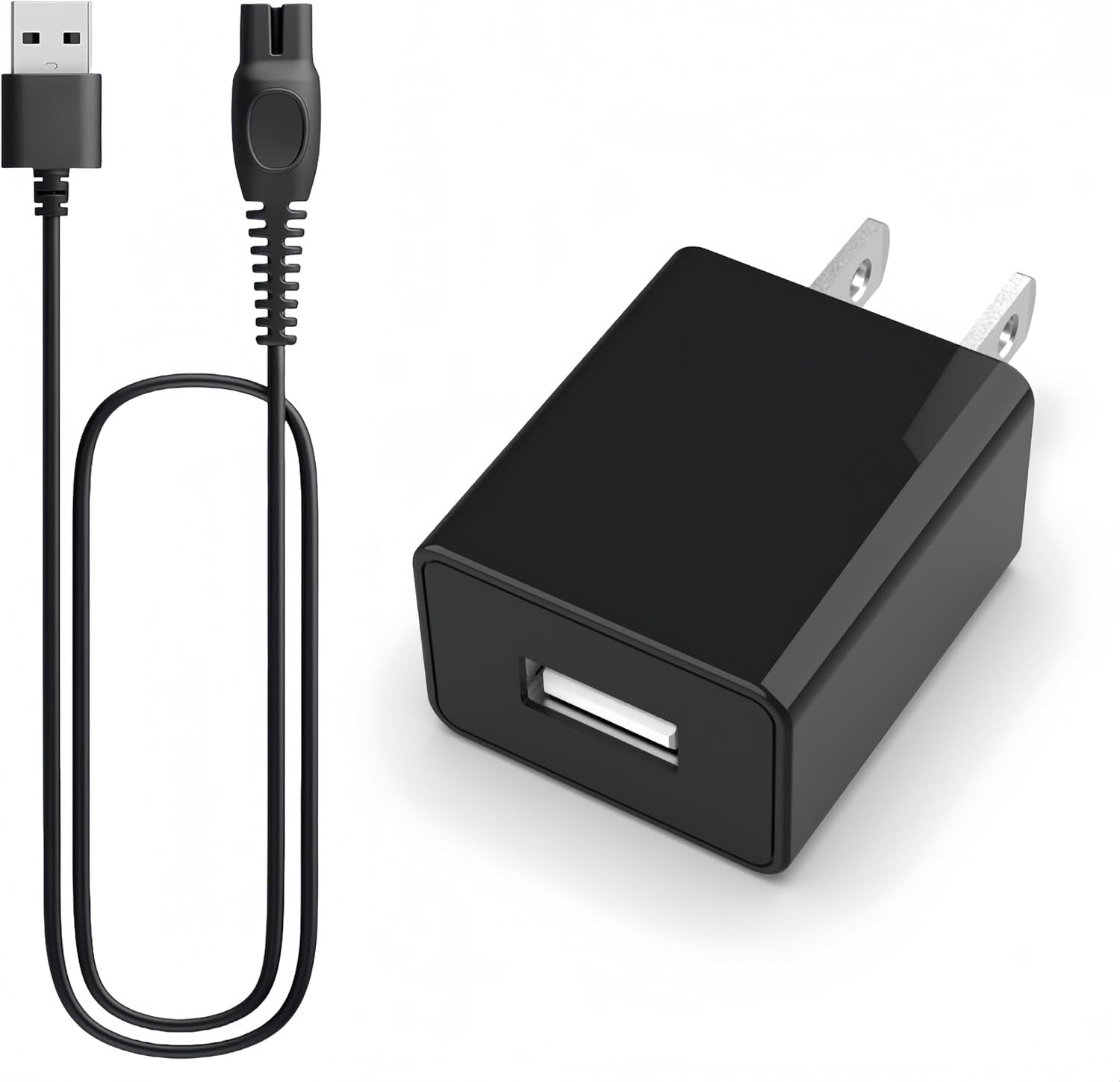 new Qjin USB Charger for Philips Norelco Shaver 2400, 3600, 7200 & OneBlade Black QJIN - KOEEK