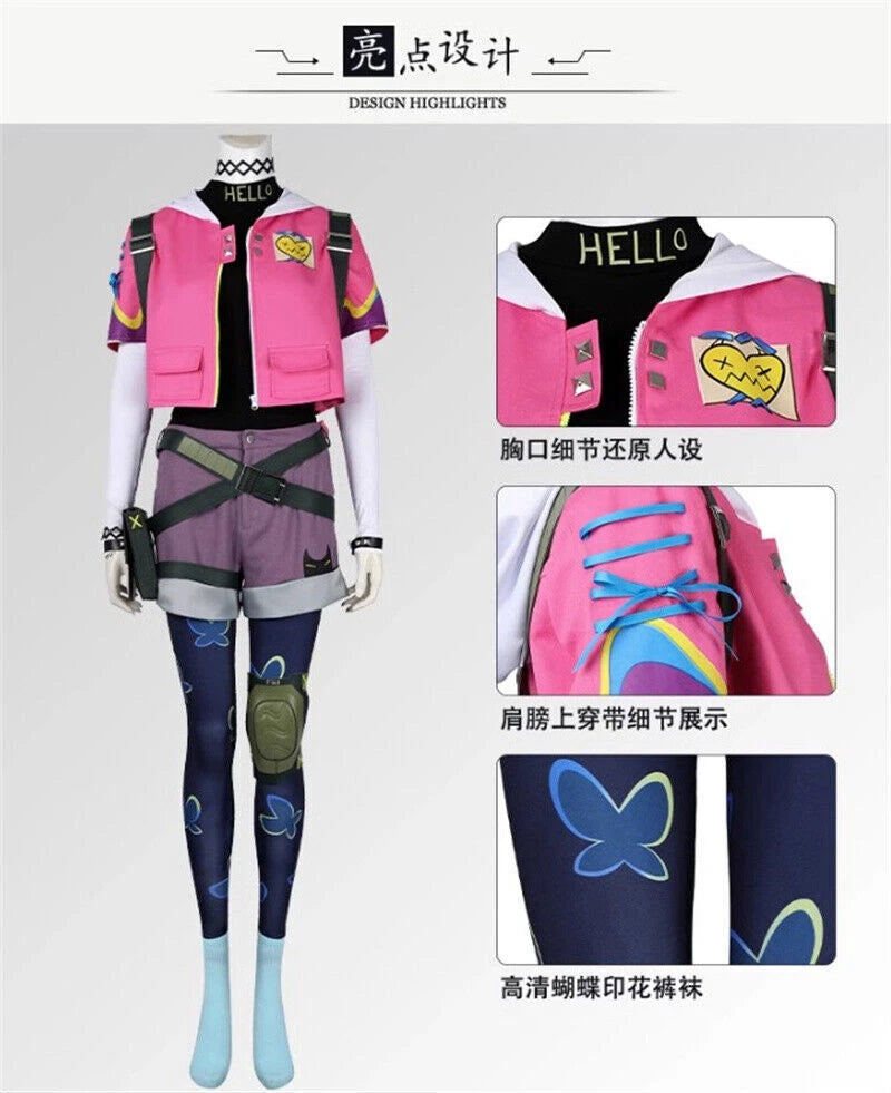 VALORANT Clove Cosplay Costume Outfit Women Game Dress Suit Backpack Handmade HANDMADE - KOEEK