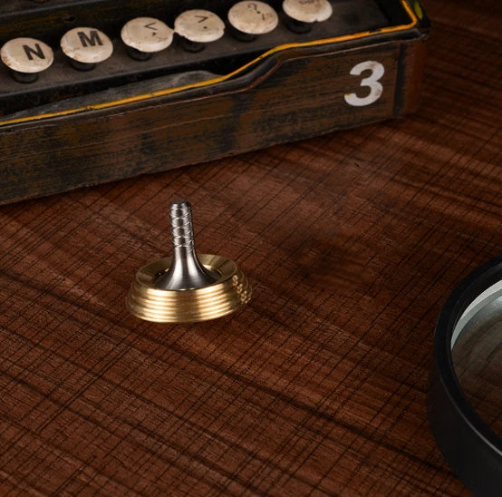 Stainless steel Brass Hand Twisting Spinning Top Gyro Gyroscope Gifts EDC Toys 07FC0E-D4 - KOEEK