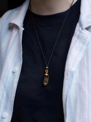 Copper Mini Buddha Amulet Pendant Necklace Vintage Style Unisex Jewelry 07FC0E-D4 - KOEEK