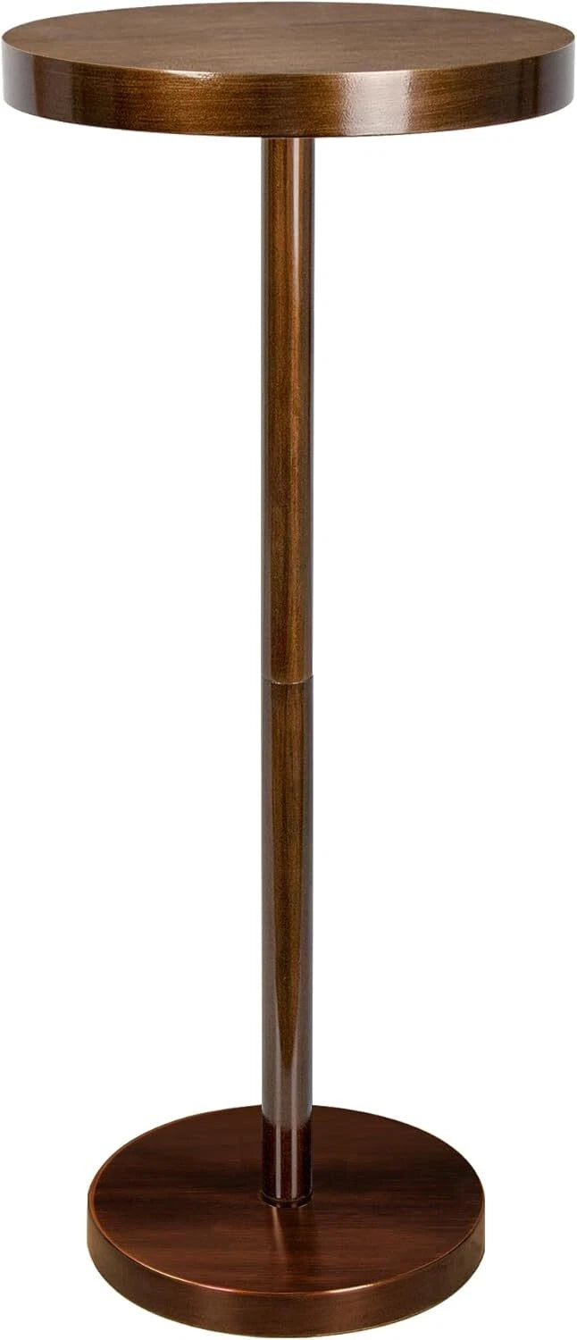 Pedestal Side Table,Beverage Table,Small Round Side Table,Martini Table, Brown 07FC0E-D4 - KOEEK