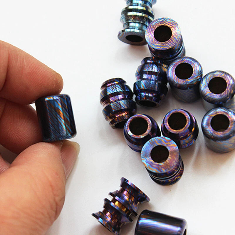 EDC Titanium MokuTi Timascus Lanyard Umbrella Beads Pendant Necklace DIY Bead 07FC0E-D4 - KOEEK
