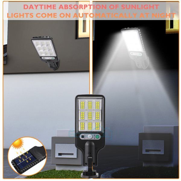 ny 1200000lm LED Solar Flood Light Security Bevægelsessensor Udendørs Yard Street Wall