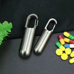 Titanium Keychain Waterproof Box Integrated Medicine Pill Box EDC Survival Boxes 07FC0E-D4 - KOEEK