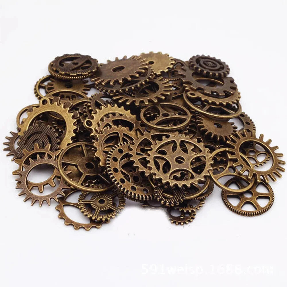 100g Clock Gears Clock Parts Gold Metal Gears Steampunk Gears Assorted Gears 07FC0E-D4 - KOEEK