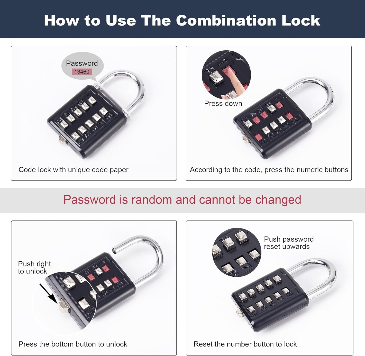 new Door Knob Lockout Device with Padlock,Temporary Handle Lock Cover Black 07FC0E-D4 - KOEEK
