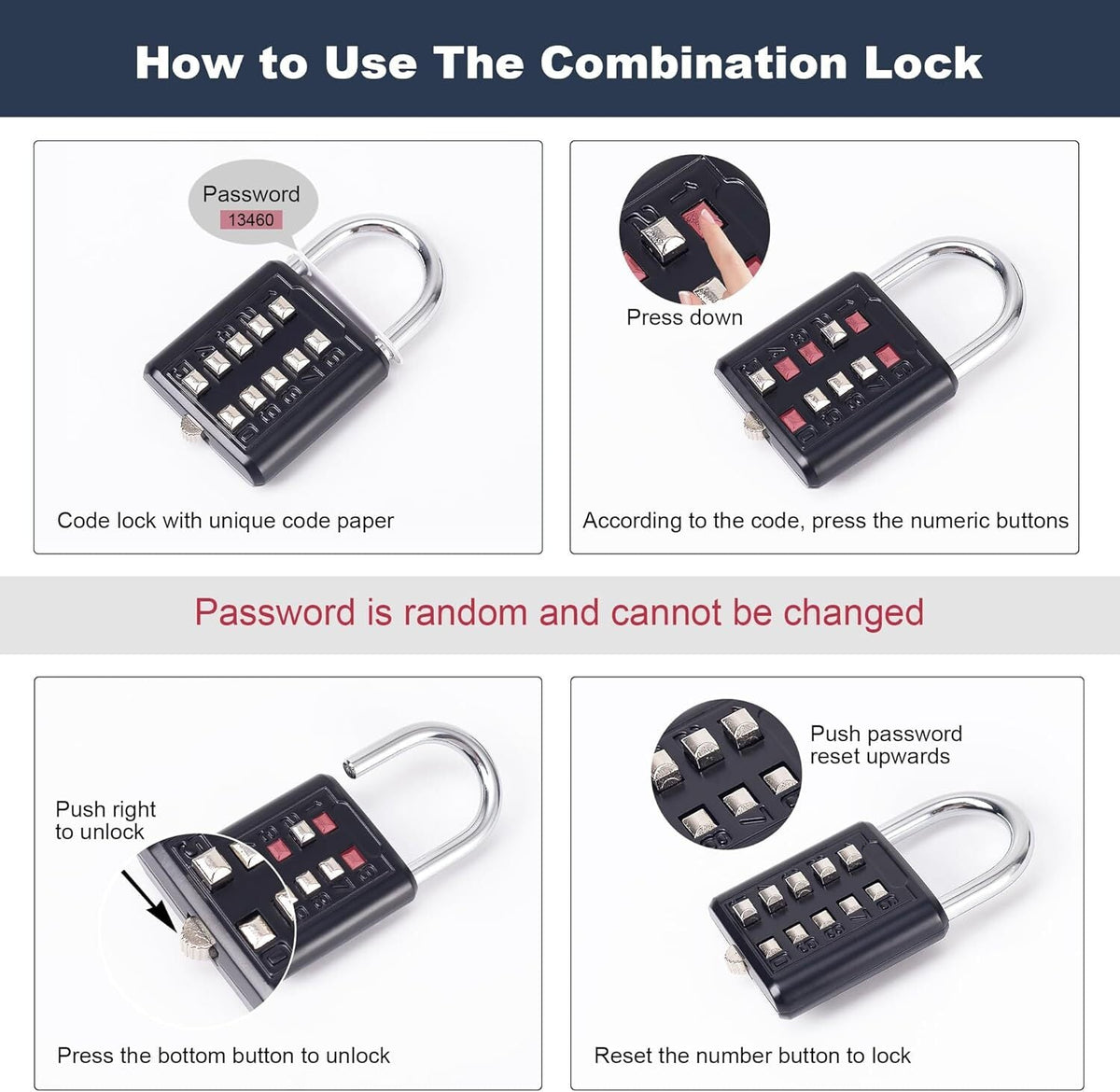 new Door Knob Lockout Device with Padlock,Temporary Handle Lock Cover Black 07FC0E-D4 - KOEEK
