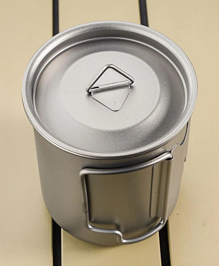 450ml Titanium Water Cup Ultralight Folding Handles Outdoor CampingCoffeeMug 07FC0E-D4 - KOEEK