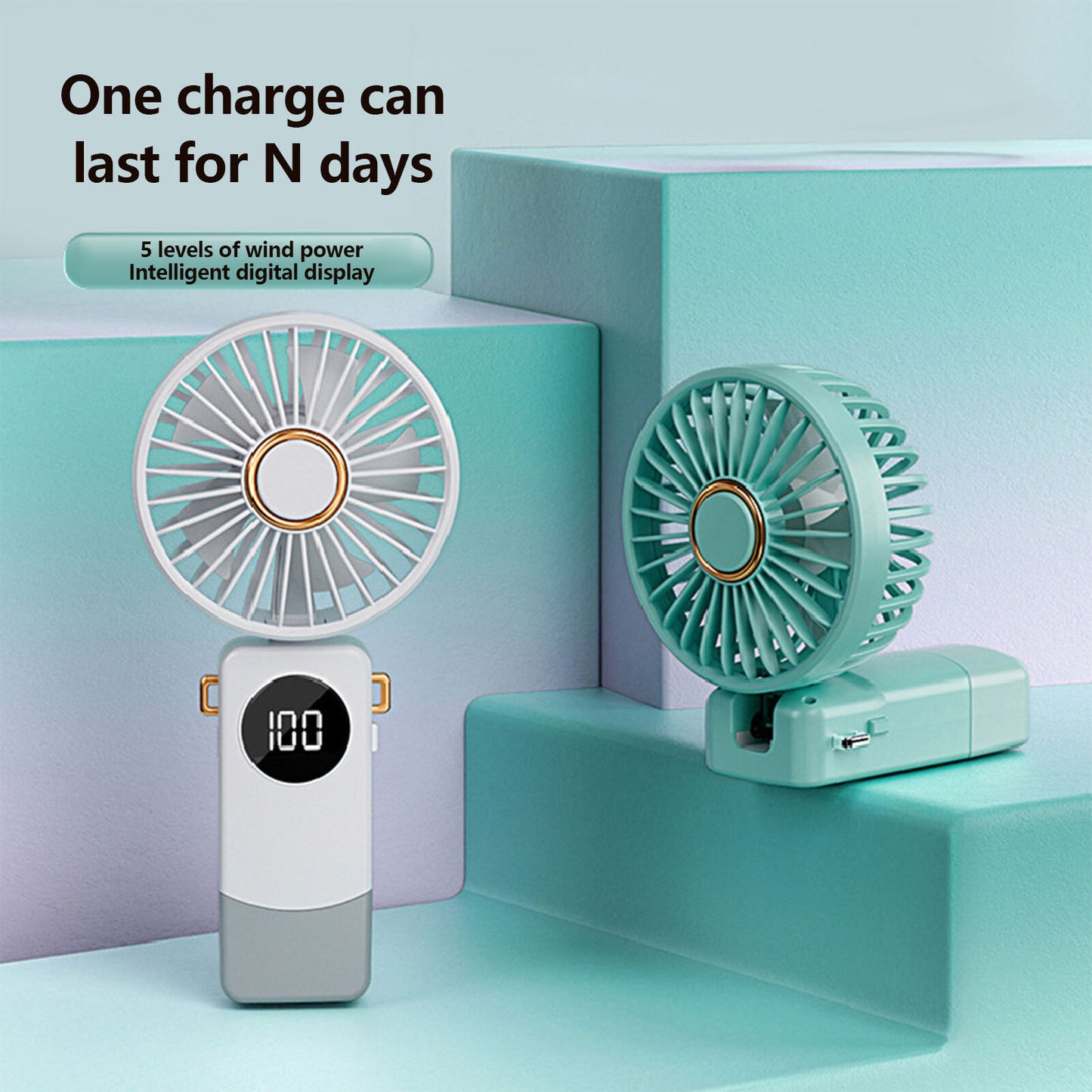 new USB Rechargeable Mini Fan Portable Handheld Desktop Air Cooler Travel Outdoor koeek - KOEEK