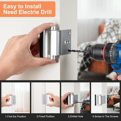 new 2 Pack Home Security Door Lock,Childproof Reinforcement 2Pack-Silver 07FC0E-D4 - KOEEK