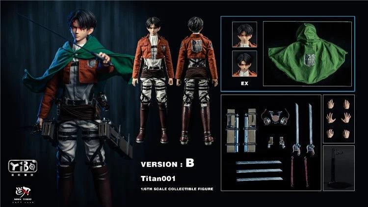 YIBO TOYS Attack on Titan Levi Ackerman 1/6 Scale Action Figure Collector Model YIBO_TOYS - KOEEK