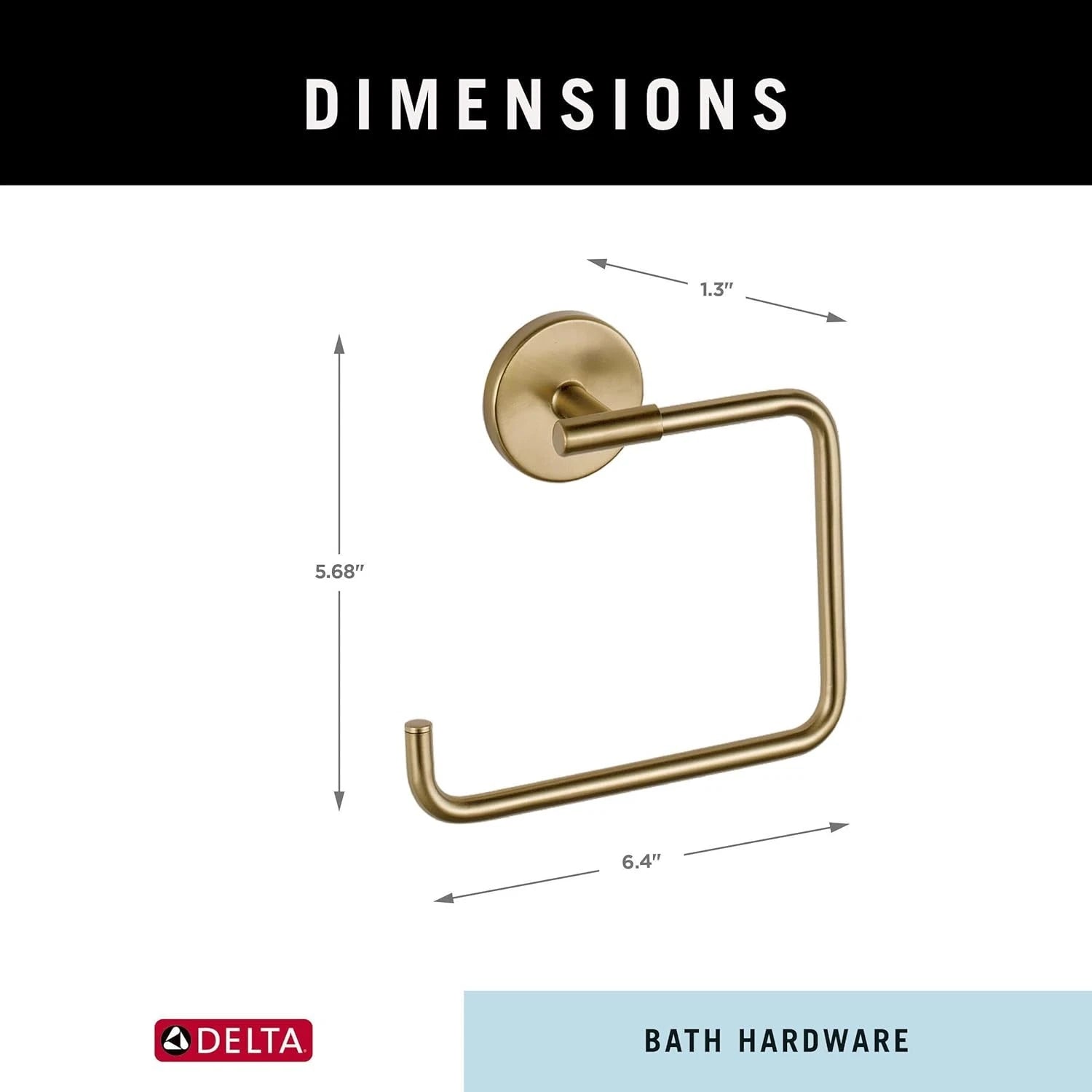 (1 piece) Hand Towel Rack Champagne Copper Bath Towel Rack 07FC0E-D4 - KOEEK