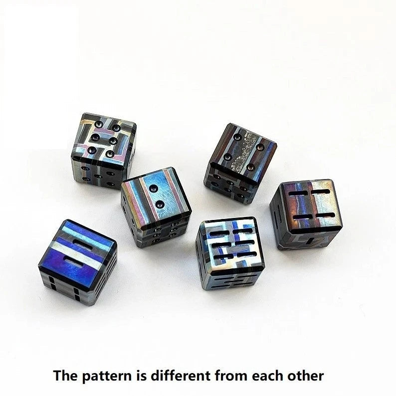 1PC Solid Zirconium Alloy Dice Whiskey Chilling Stone Metal Ice Cube EDC Toy 07FC0E-D4 - KOEEK