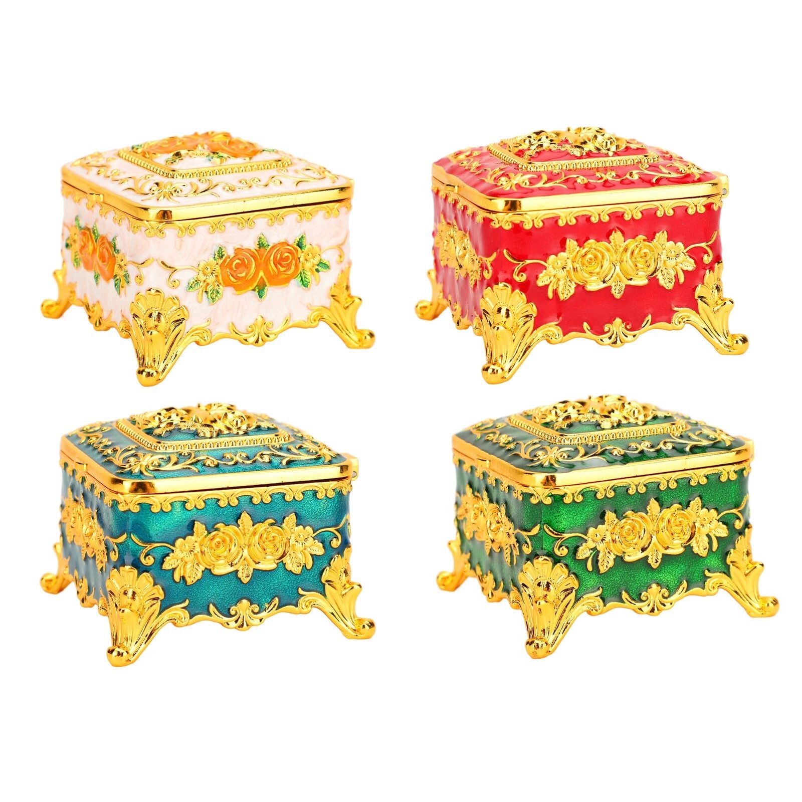 new Classic Trinket Storage Organizer Rose Pattern Ring Box for Earrings Necklaces koeek - KOEEK