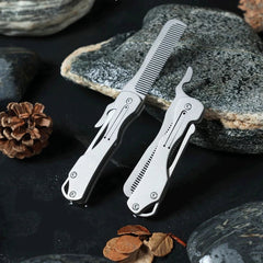 Hot Titanium Comb Folding for Beard Shaving Hair Style | EDC Pocket Carry gift 07FC0E-D4 - KOEEK