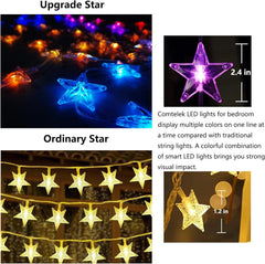 Bed Canopy with LED Star Lights, Canopy Bed Curtain with RGB Color Changing 07FC0E-D4 - KOEEK