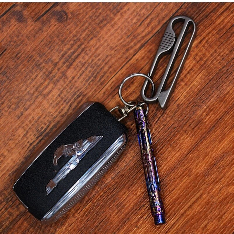 Mini Titanium Ballpoint Pen Handmade Signature Writing Pen Keychain Portable EDC 07FC0E-D4 - KOEEK