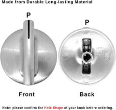 new 4Pcs 74010839 Surface Burner Knob Replacement Parts for Maytag Silver 07FC0E-D4 - KOEEK