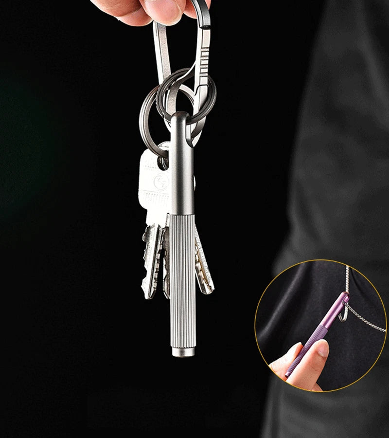 EDC Titanium Ballpoint Pen Signature Writing Pocket Pen Portable Keychain Pen 07FC0E-D4 - KOEEK