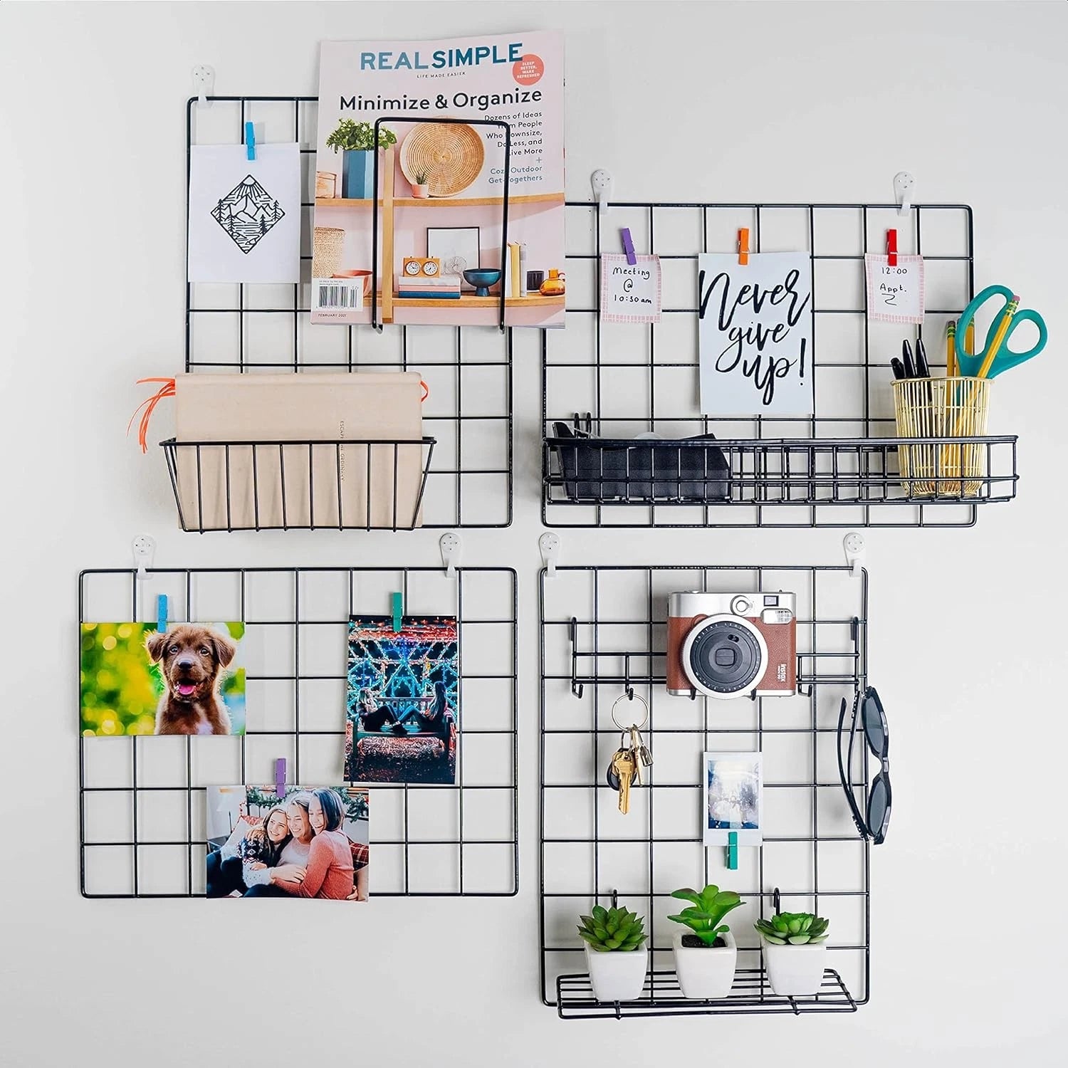 Suspended basket and hook rack | Wall grid accessories 07FC0E-D4 - KOEEK