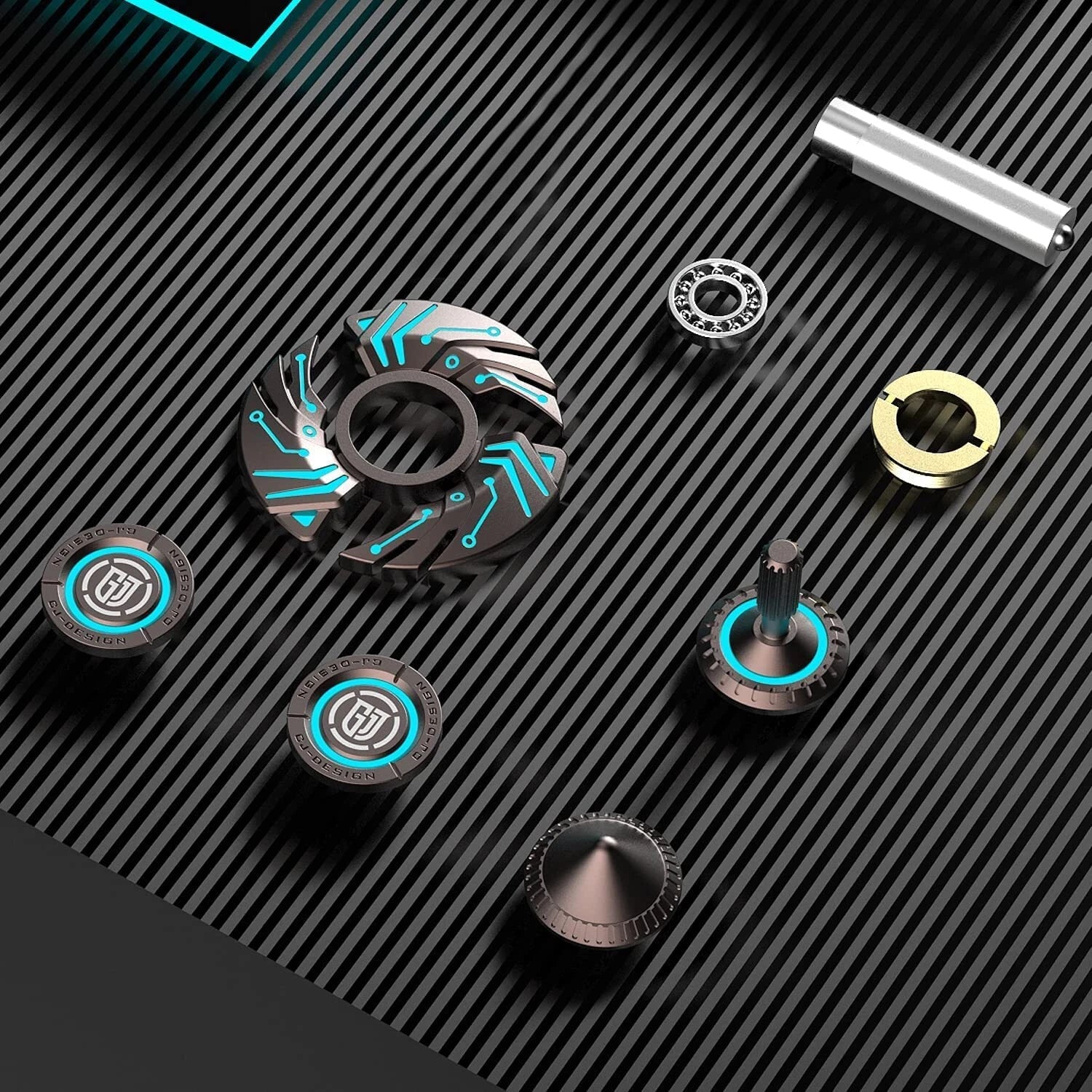 Fidget Spinners, Luminous Durable High Speed Bearing Metal, Removable Deformable 07FC0E-D4 - KOEEK
