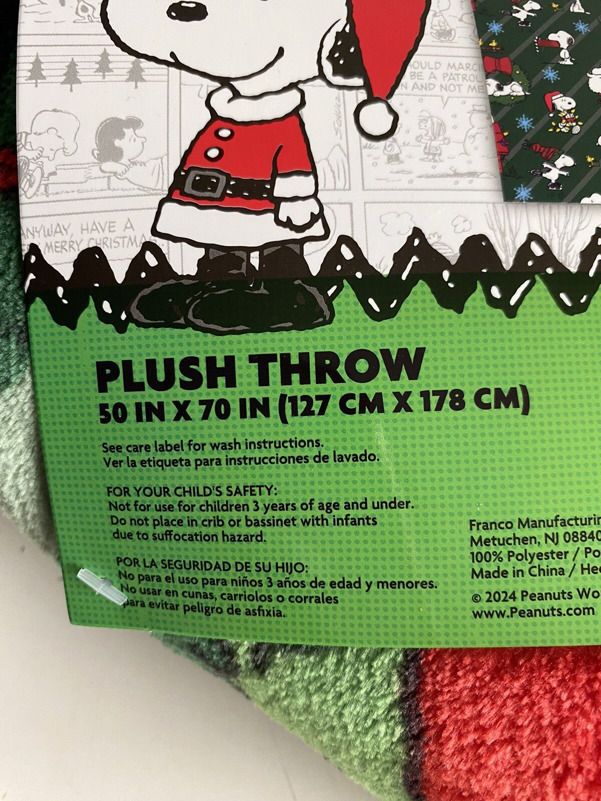 Peanuts Snoopy Christmas Lights Dog House Santa Soft Throw Blanket 50 X 70” 07FC0E-D4 - KOEEK