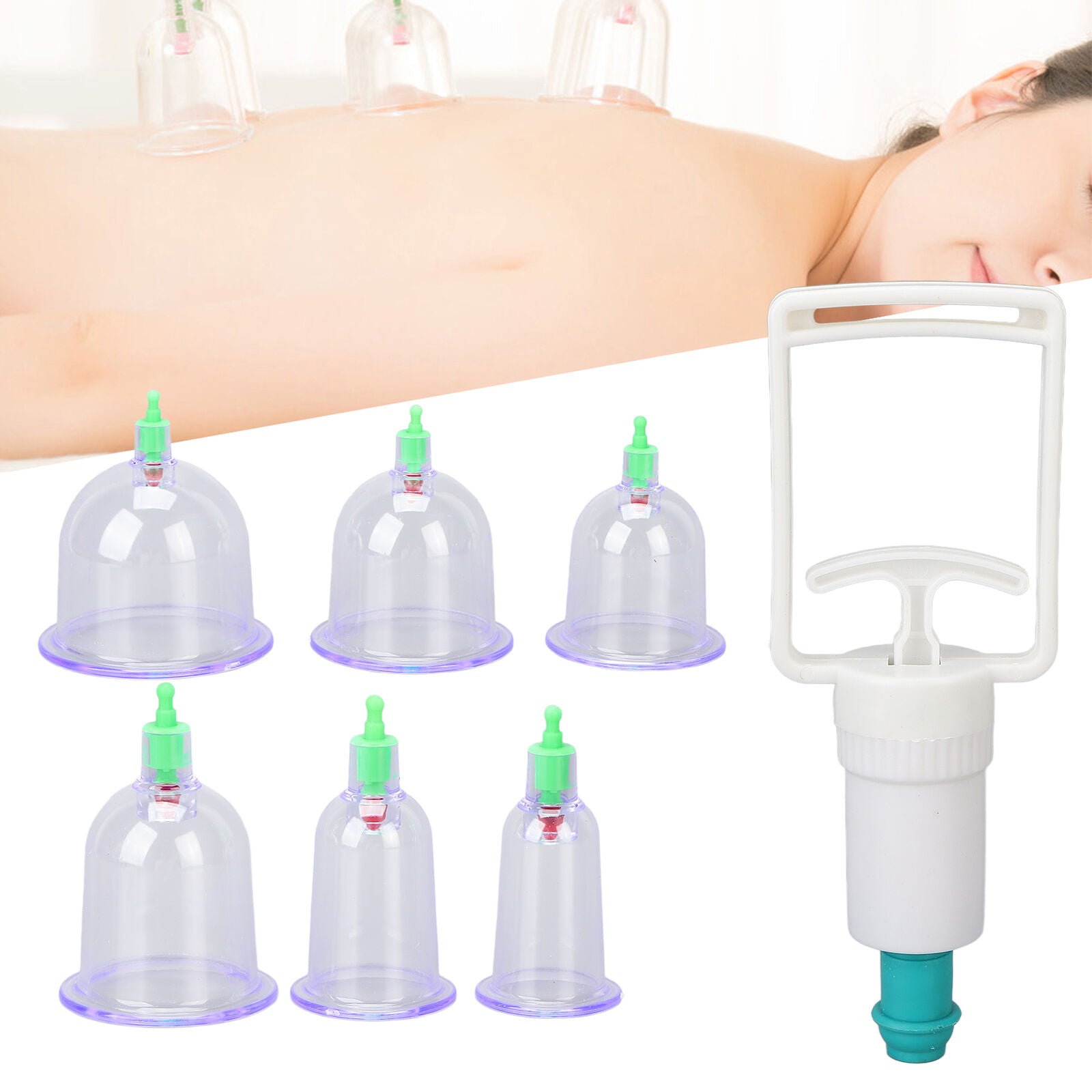 new 6pcs Chinese Cupping Cup Set Acupuncture Suction Massage Cupping Cans Kit HGF koeek - KOEEK