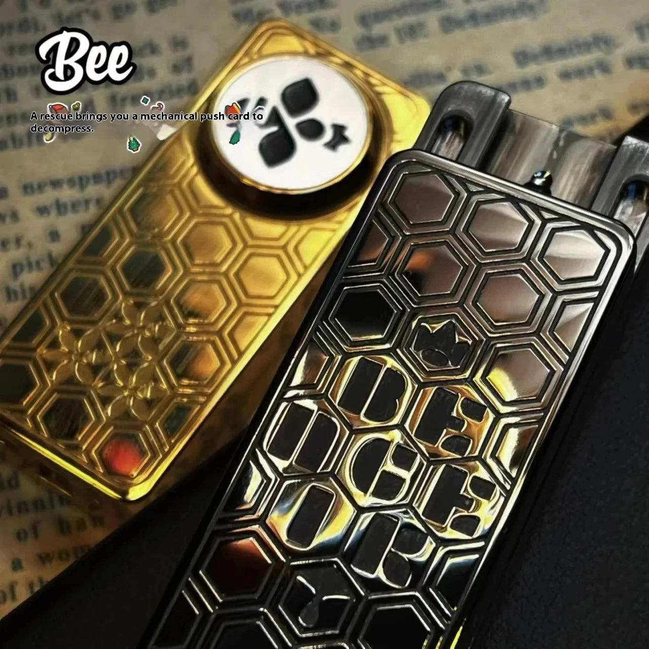 Queen Bee Stinger EDC Mechanical Push Card Fidget Stress Relief Toy 07FC0E-D4 - KOEEK