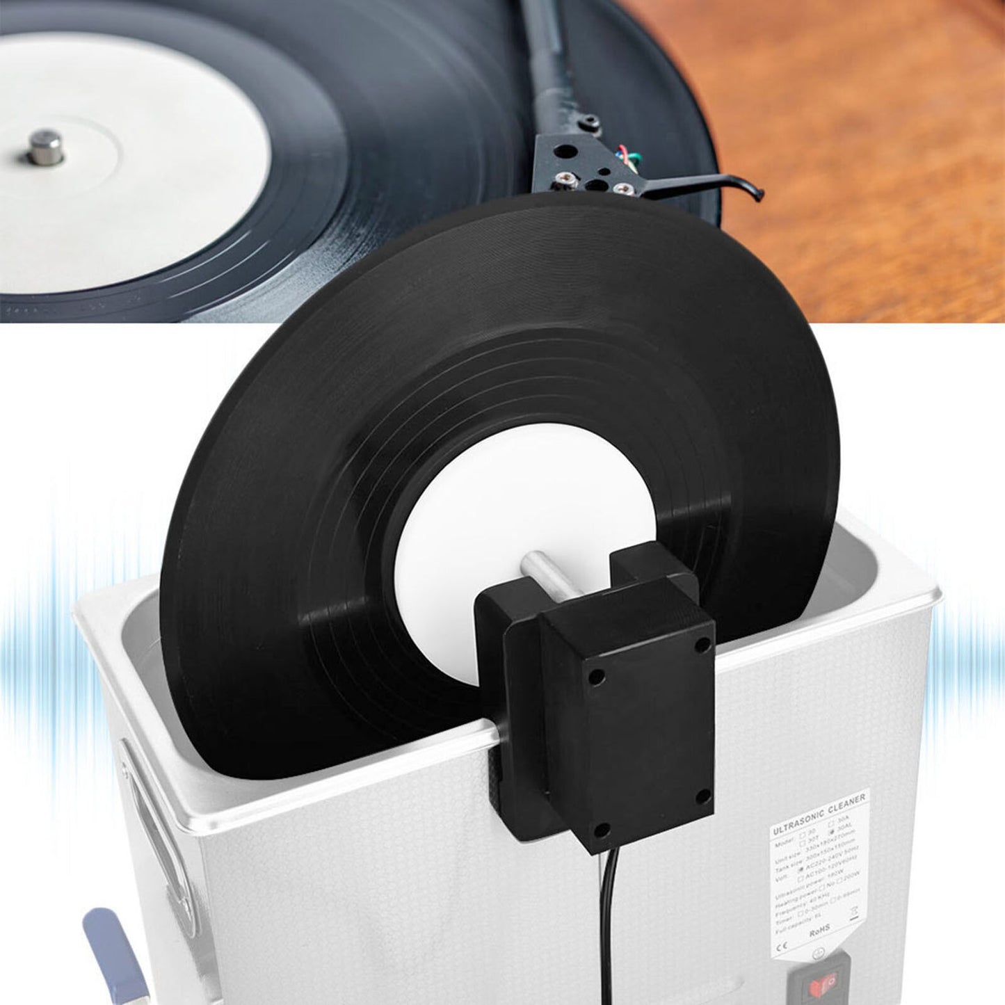 new Vinyl Record Cleaner Rack For Ultrasonic Record Cleaning Machine 100‑240V USPlug koeek - KOEEK