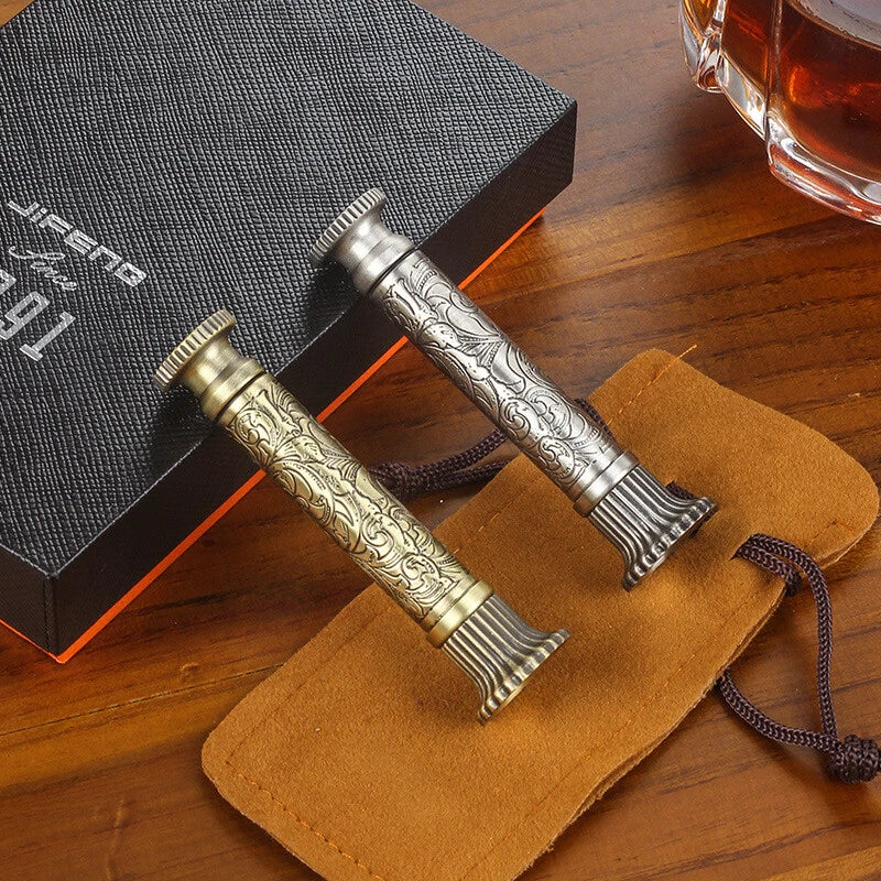 2 in 1 Vintage Brass Tang Grass Pipe Tamper Press Stick Tobacco Cleaner Tool 07FC0E-D4 - KOEEK