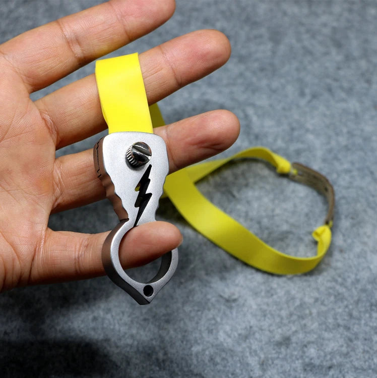 Frameless Safety Leisure Finger Ring Slingshot Stainless Steel Shooting Catapult 07FC0E-D4 - KOEEK
