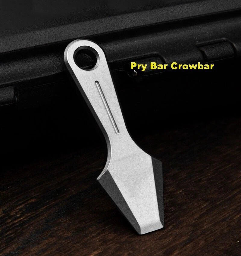 Mini Titanium Keychain Pry Bar Crowbar Necklace Pendant Pocket EDC Tool Outdoor 07FC0E-D4 - KOEEK