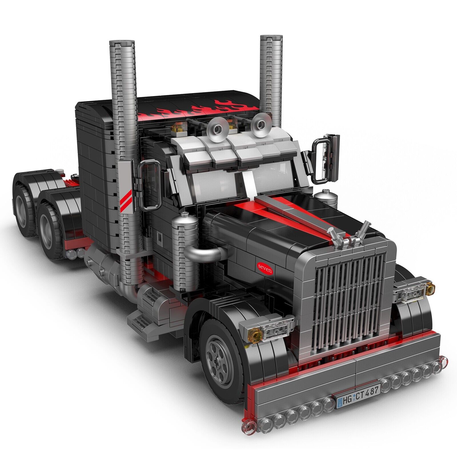 new Mould King 10037 Flatbed Semi Truck Tow Truck Muscle Car Building Block Toy MOULD KING - KOEEK