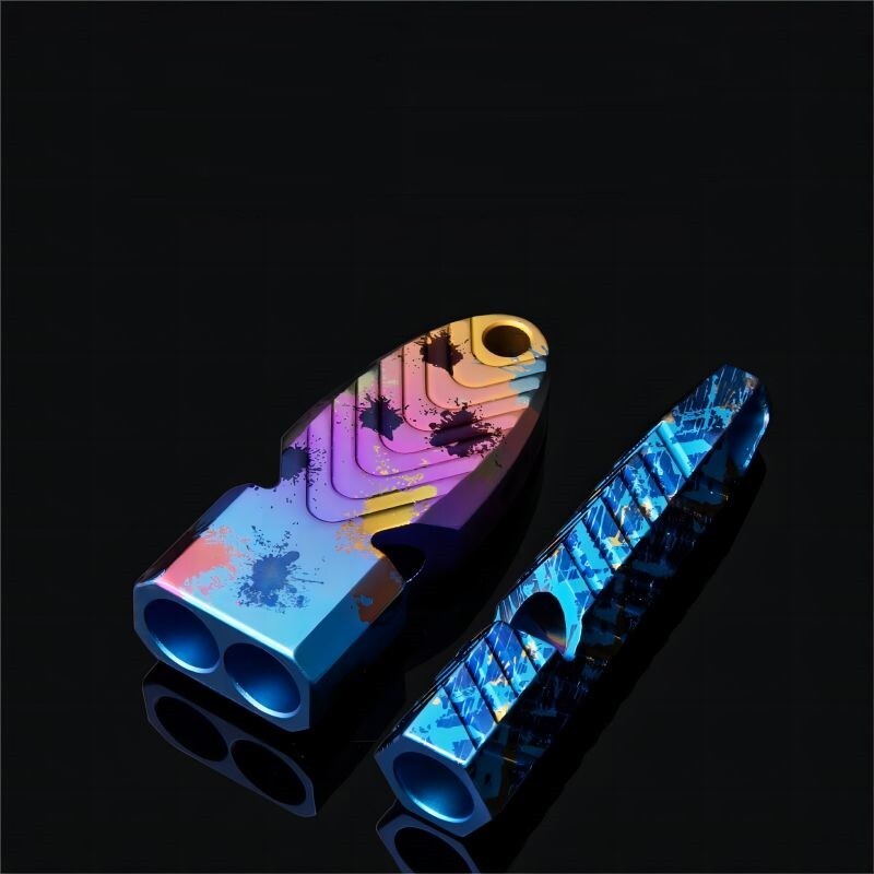 Titanium Emergency Whistle EDC Safety Survival Whistle Outdoor Pet Training Gift 07FC0E-D4 - KOEEK