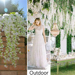 new 12Pcs Artificial Wisteria Flowers 3.6 Feet/Piece White Dense 12 PCS, 07FC0E-D4 - KOEEK